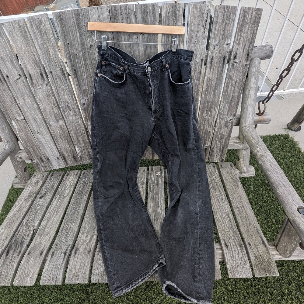 90's pinch waist jeans in faded black 🐈‍⬛